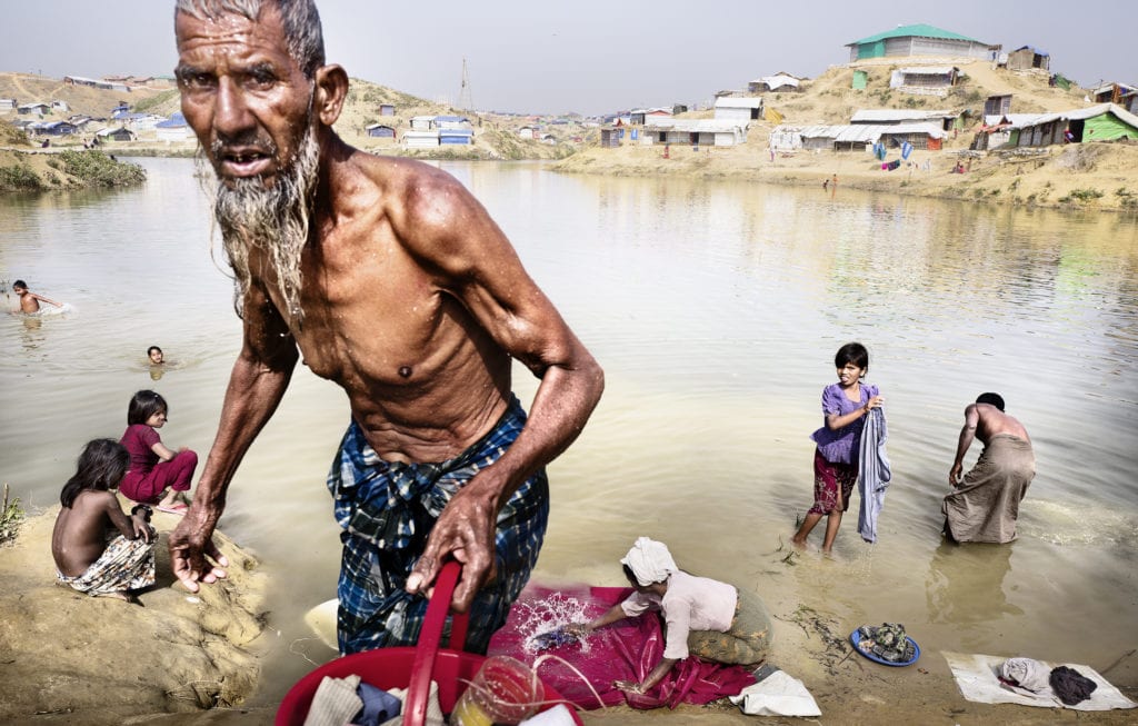COX'S BAZAR, BANGLADESH- JAN, 2018: More tha 700 000 Rohingyas who fled violences in Myanmar are living in Kutupalong Camp.